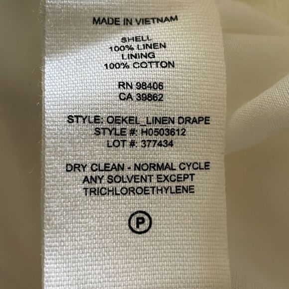 Theory Oekel Linen Drape Dress in Ivory - Picture 8 of 8